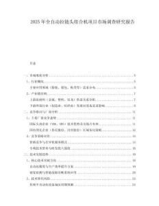 2025年全自动拉链头组合机项目市场调查研究报告
