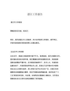 湛江工作報(bào)告
