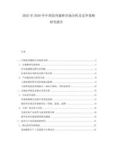 2025至2030年中国前列通栓市场分析及竞争策略研究报告