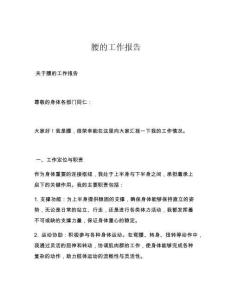 腰的工作报告