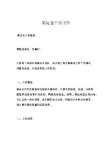 集运仓工作报告