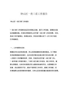 钟山区一查三看工作报告