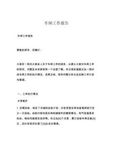 车闸工作报告