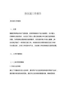 防沉迷工作报告