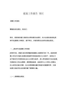 提案工作报告 望江
