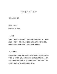 田间地头工作报告