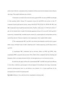 抗甲型流感病毒化合物的筛选