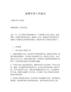 海警年终工作报告
