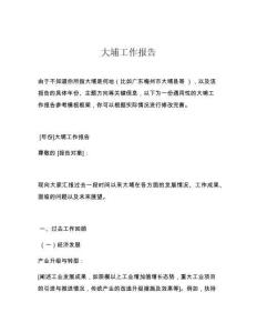 大埔工作报告
