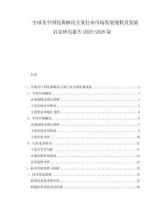 全球及中国化粪解决方案行业市场发展现状及发展前景研究报告2025-2028版