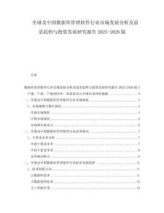 全球及中国数据库管理软件行业市场发展分析及前景趋势与投资发展研究报告2025-2028版