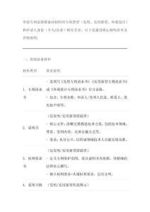 申请专利需要准备的材料