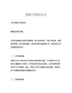 禁酒工作报告公文