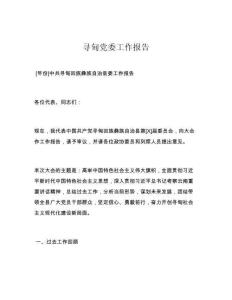 寻甸党委工作报告