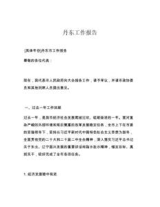 丹东工作报告
