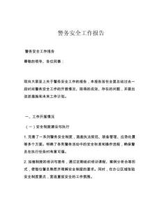 警务安全工作报告