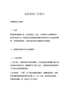 疫情影响工作报告