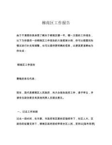 柳南区工作报告