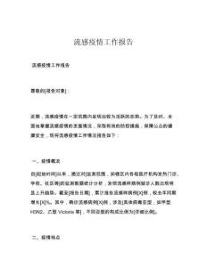 流感疫情工作报告