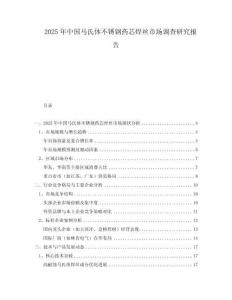 2025年中国马氏体不锈钢药芯焊丝市场调查研究报告