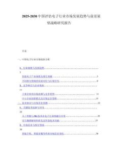 2025-2030中国评估电子行业市场发展趋势与前景展望战略研究报告