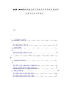 2025-2030跳垒器材行业市场现状供需分析及投资评估规划分析研究报告