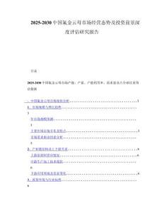 2025-2030中国氟金云母市场经营态势及投资前景深度评估研究报告