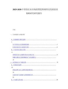2025-2030中国苏打水市场消费趋势调查及发展前景策略研究研究报告