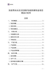 仿皮带扣头全方位保护涂层创新创业项目商业计划书