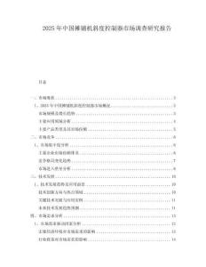 2025年中国摊铺机斜度控制器市场调查研究报告