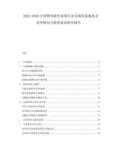 2025-2030中国警用软件系统行业市场发展现状及竞争格局与投资前景研究报告