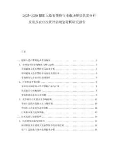 2025-2030超细人造石墨粉行业市场现状供需分析及重点企业投资评估规划分析研究报告
