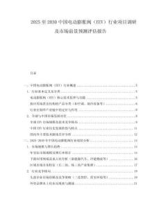 2025至2030中国电动膨胀阀（EEV）行业项目调研及市场前景预测评估报告