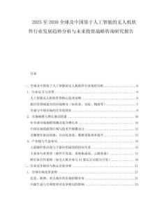 2025至2030全球及中国基于人工智能的无人机软件行业发展趋势分析与未来投资战略咨询研究报告