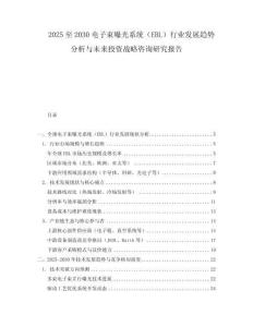 2025至2030电子束曝光系统（EBL）行业发展趋势分析与未来投资战略咨询研究报告