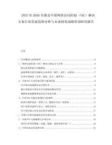 2025至2030全球及中国网络访问控制（NAC）解决方案行业发展趋势分析与未来投资战略咨询研究报告