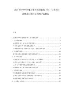 2025至2030全球及中国商业智能（BI）行业项目调研及市场前景预测评估报告