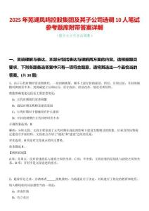 2025年蕪湖鳳鳴控股集團(tuán)及其子公司選調(diào)10人筆試參考題庫附帶答案詳解