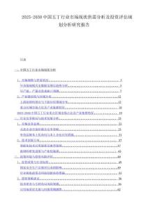2025-2030中国五丁行业市场现状供需分析及投资评估规划分析研究报告