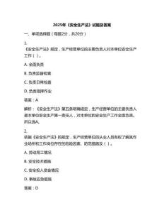 2025年《安全生产法》试题及答案
