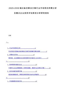 2025-2030端点备份解决方案行业市场现状供需分析及重点企业投资评估规划分析研究报告