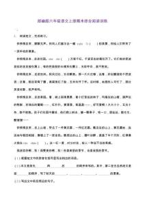 部编版语文小学六年级上册期末综合阅读试题