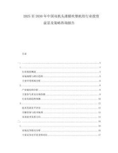 2025至2030年中国双机头薄膜吹塑机组行业投资前景及策略咨询报告