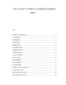2025至2030年中国耕耘刀行业投资前景及策略咨询报告