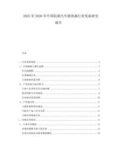 2025至2030年中国铝质汽车散热器行业发展研究报告