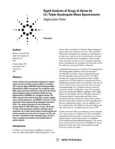 Agilent安捷倫Technologies Rapid Analysis of Drugs of Abuse by LC&Triple Quadrupole Mass Spectrometry說明書