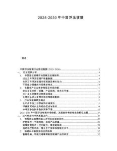 2025-2030年中國浮法玻璃