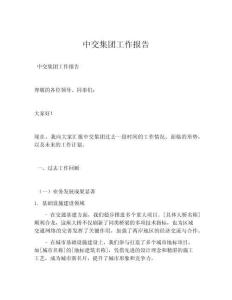 中交集團(tuán)工作報告