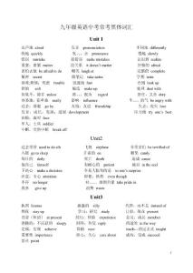 九年級英語中考?？己隗w詞匯