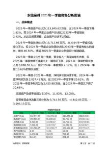 永信至誠2025年一季度財務分析報告-銀行版
